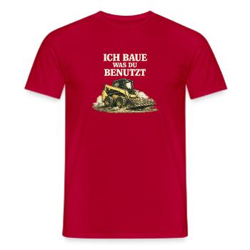 Ich baue was du benutzt Bagger Baustelle Motiv - Männer T-Shirt - Rot - Vorne - AI Model Male 178 dark (178cm)