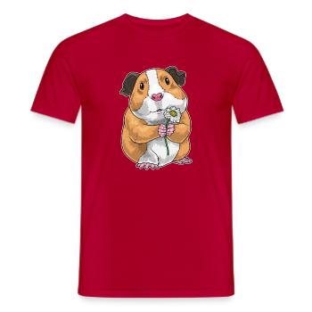 Marguerite cochon d’Inde - T-shirt homme - rouge - Devant - AI Model Male 178 dark (178cm)