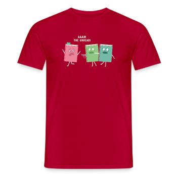 Reader Bookaholic Love Books Lesezeichen – Lustiges Buch - Männer T-Shirt - Rot - Vorne - AI Model Male 178 dark (178cm)