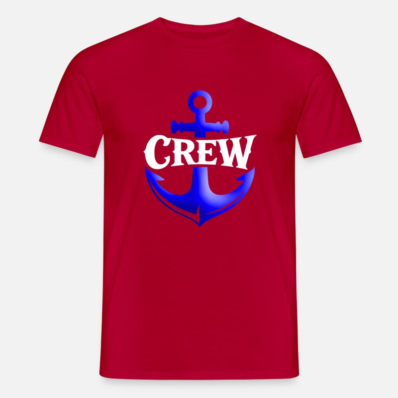 Anker Crew Nautik Logo - Männer T-Shirt - Rot