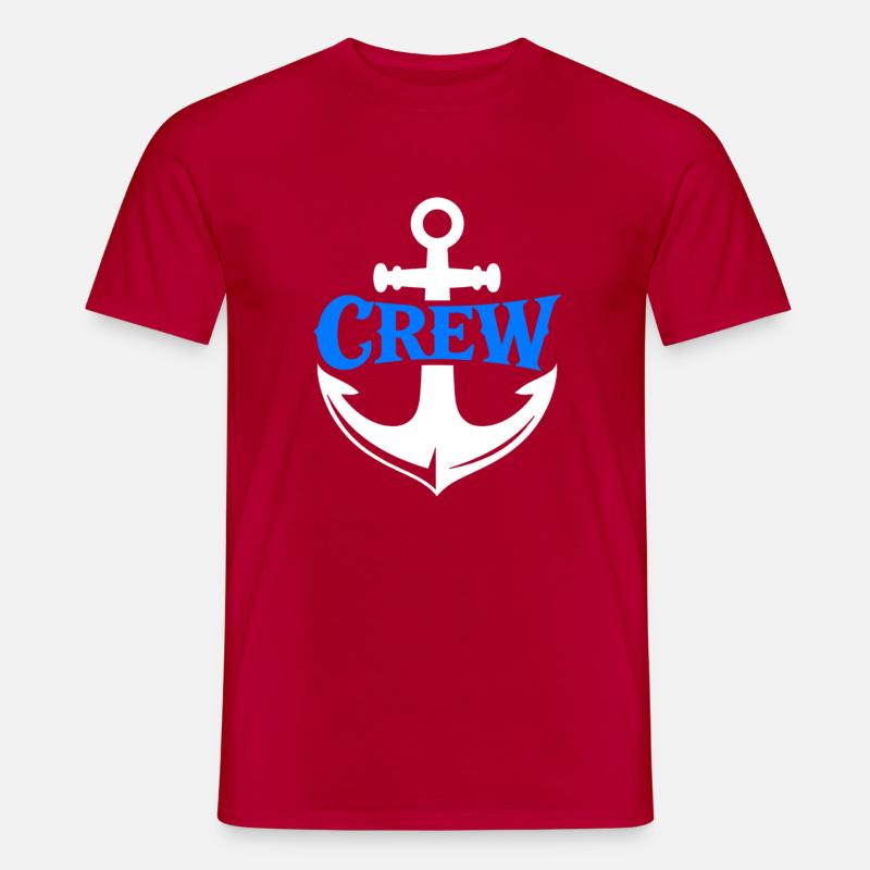 Blauer Anker Crew Logo - Männer T-Shirt - Rot