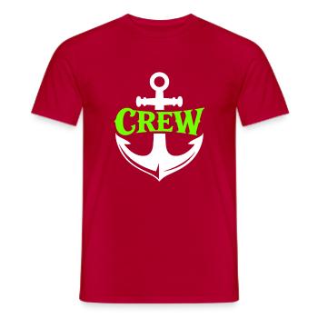 Neon Anchor Crew Motif - Men's T-Shirt - red - Front - AI Model Male 178 dark (178cm)