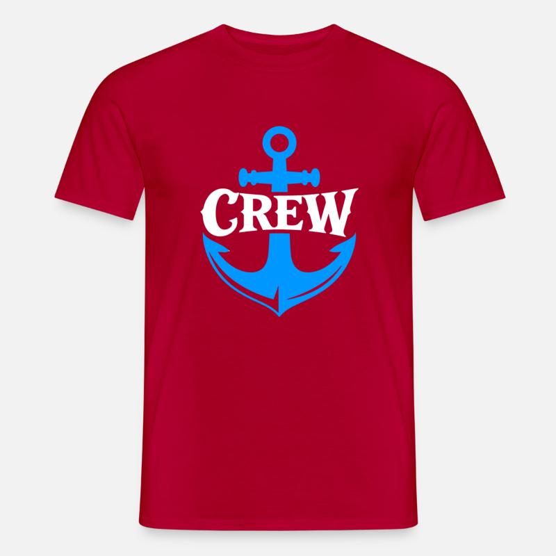 Anker Crew Nautikal Logo - Männer T-Shirt - Rot