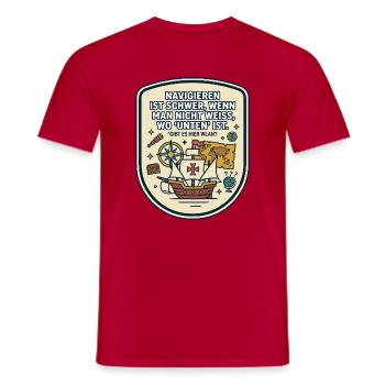 Navigation WLAN lustiger Spruch - Männer T-Shirt - Rot - Vorne - AI Model Male 178 dark (178cm)