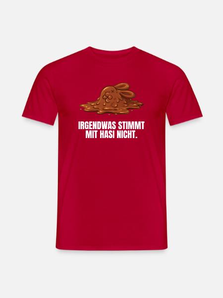Irgendwas stimmt mit Hasi nicht - Männer T-Shirt - Rot