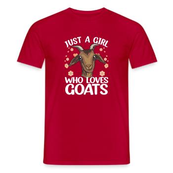 Juste une fille qui aime les chèvres - T-shirt homme - rouge - Devant - AI Model Male 178 dark (178cm)