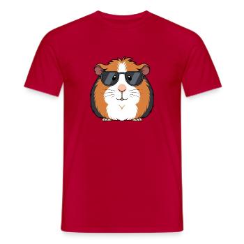 Cochon d'Inde lunettes soleil chic - T-shirt homme - rouge - Devant - AI Model Male 178 dark (178cm)