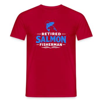 Humor zum Angeln pensionierter Lachsfischer - Männer T-Shirt - Rot - Vorne - AI Model Male 178 dark (178cm)