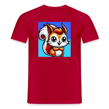 squirrel - Men's T-Shirt - red - Front - AI Model Male 178 dark (178cm)
