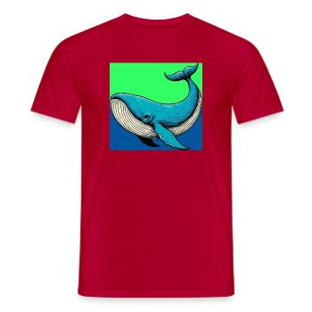 whale - Men's T-Shirt - red - Front - AI Model Male 178 dark (178cm)