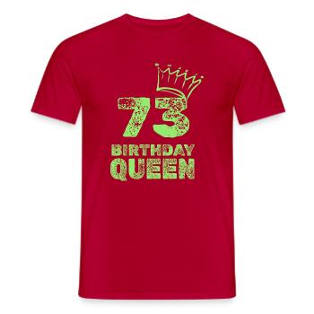 Birthday 73 - Men's T-Shirt - red - Front - AI Model Male 178 dark (178cm)