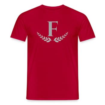 F - Men's T-Shirt - red - Front - AI Model Male 178 dark (178cm)