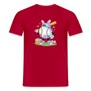 Pastell Ostern Baseball Cartoon - Männer T-Shirt - Rot - Vorne - AI Model Male 178 dark (178cm)
