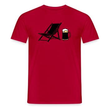 Deck Chair Beer Mug Silhouette - Men's T-Shirt - red - Front - AI Model Male 178 dark (178cm)