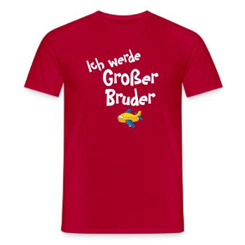 Ich werde Großer Bruder Flugzeug - Männer T-Shirt - Rot - Vorne - AI Model Male 178 dark (178cm)