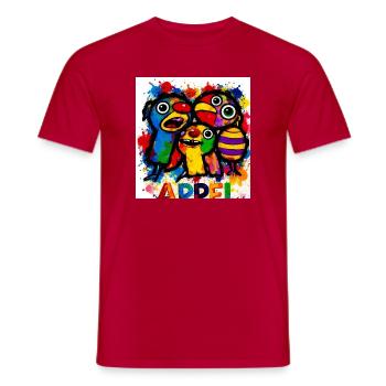 Splashes of color: Happy birds - Men's T-Shirt - red - Front - AI Model Male 178 dark (178cm)