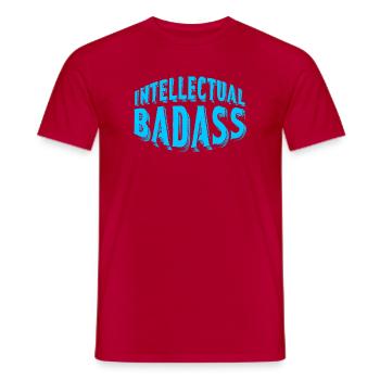 Intellectual Badass Blue Retro Typography Art - Men's T-Shirt - red - Front - AI Model Male 178 dark (178cm)