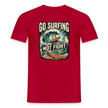Surf contre la guerre pour la paix - T-shirt homme - rouge - Devant - AI Model Male 178 dark (178cm)