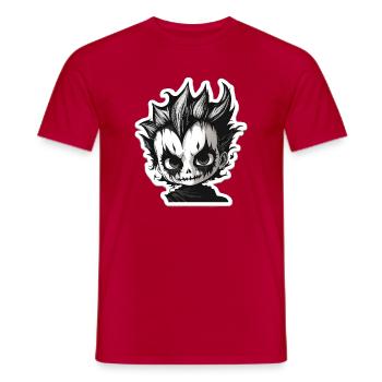 Spiky Skull Chibi - Men's T-Shirt - red - Front - AI Model Male 178 dark (178cm)