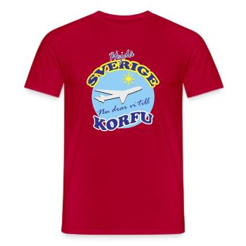 Voyage à Corfou avec des motifs d’avion - T-shirt homme - rouge - Devant - AI Model Male 178 dark (178cm)