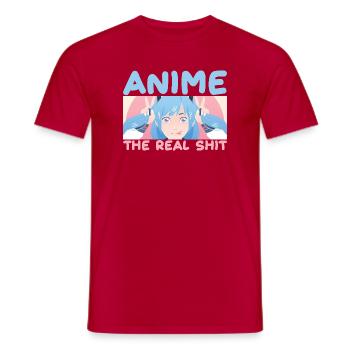 Anime The Real Shit Kawaii Girl Graphic - Männer T-Shirt - Rot - Vorne - AI Model Male 178 dark (178cm)