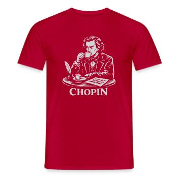 Chopin Coffee Portrait Vintage Line Art - Men's T-Shirt - red - Front - AI Model Male 178 dark (178cm)