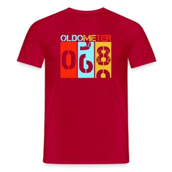 Jalon du 69e anniversaire de l’Oldometer 68 Retro - T-shirt homme - rouge - Devant - AI Model Male 178 dark (178cm)