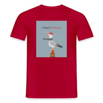 Freitag ist Rückenwind Möwe Spruch - Männer T-Shirt - Rot - Vorne - AI Model Male 178 dark (178cm)