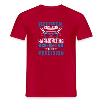 Électricien, technicien en électronique, électricien - T-shirt homme - rouge - Devant - AI Model Male 178 dark (178cm)