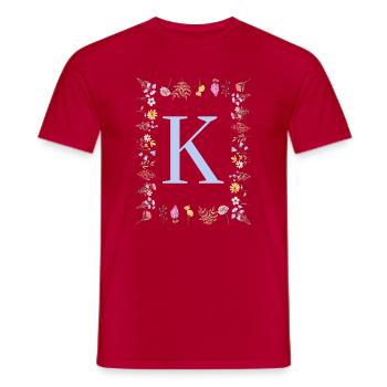 Feminin Flower Monogramm K - Männer T-Shirt - Rot - Vorne - AI Model Male 178 dark (178cm)
