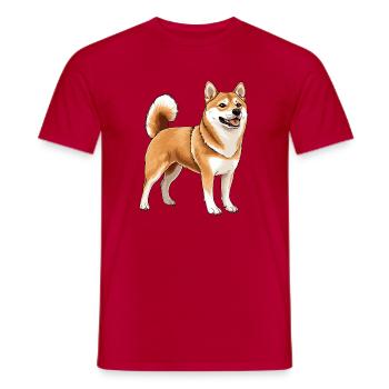 Shiba Inu - Men's T-Shirt - red - Front - AI Model Male 178 dark (178cm)