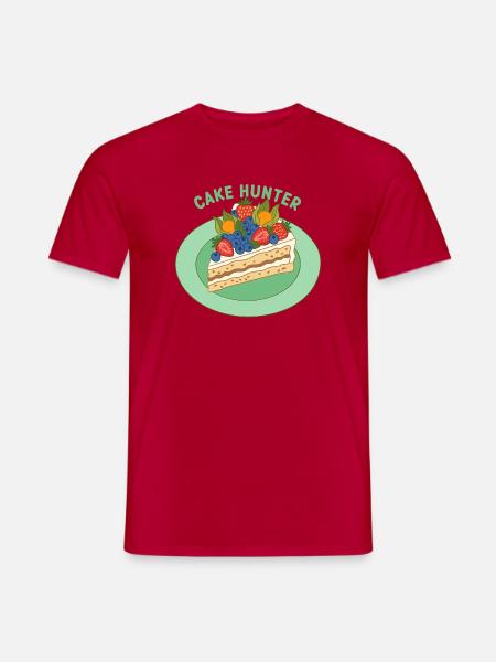 Cake Hunter Fruitcake Illustration - Men's T-Shirt - red