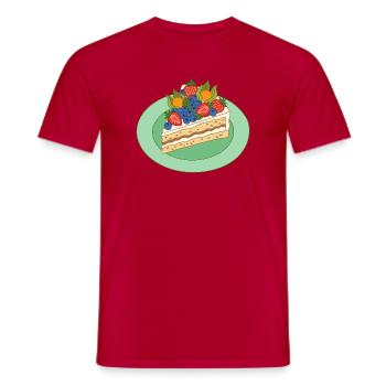 Fruity cake splendour - Men's T-Shirt - red - Front - AI Model Male 178 dark (178cm)