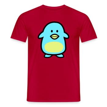 Pinguin-Comic - Männer T-Shirt - Rot - Vorne - AI Model Male 178 dark (178cm)