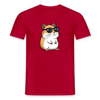 Coole Hamster Dunkle Brille - Männer T-Shirt - Rot - Vorne - AI Model Male 178 dark (178cm)