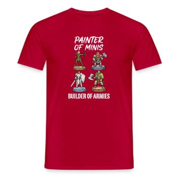 Peintre de Minis : Bâtisseur d’Armées - T-shirt homme - rouge - Devant - AI Model Male 178 dark (178cm)