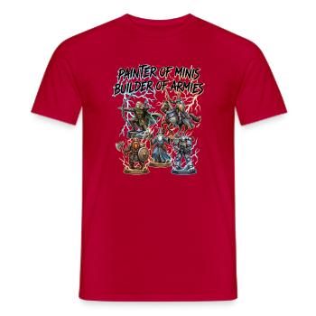 Artistes des Minis : Bâtisseurs des Armées - T-shirt homme - rouge - Devant - AI Model Male 178 dark (178cm)
