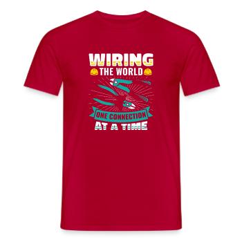 Électricien, technicien en électronique, électricien - T-shirt homme - rouge - Devant - AI Model Male 178 dark (178cm)