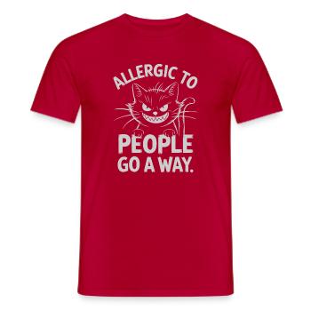 Cat Allergic To People, Funny - Men's T-Shirt - red - Front - AI Model Male 178 dark (178cm)