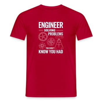 Engineer Engineer Solving Problems You Didn't - Men's T-Shirt - red - Front - AI Model Male 178 dark (178cm)