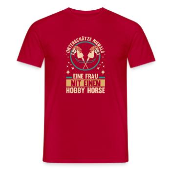 Steckenpferd Hobbyhorse Hobby Horsing - Männer T-Shirt - Rot - Vorne - AI Model Male 178 dark (178cm)