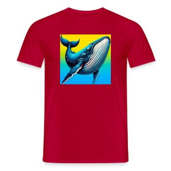 baleine - T-shirt homme - rouge - Devant - AI Model Male 178 dark (178cm)