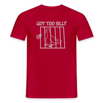 Pigeon in a age – Tellement ridicule - T-shirt homme - rouge - Devant - AI Model Male 178 dark (178cm)
