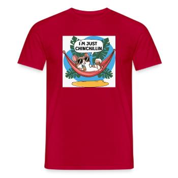 Chinchillin Hamac Tropical Chill - T-shirt homme - rouge - Devant - AI Model Male 178 dark (178cm)