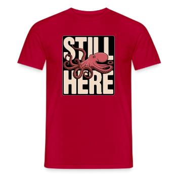 Pieuvre dans le lettrage « Still Here » - T-shirt homme - rouge - Devant - AI Model Male 178 dark (178cm)