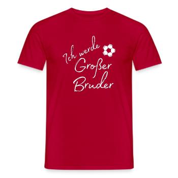 Ich werde Großer Bruder Fußball Motiv - Männer T-Shirt - Rot - Vorne - AI Model Male 178 dark (178cm)
