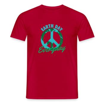 Mode de vie écologique quotidien pour la Journée de la Terre - T-shirt homme - rouge - Devant - AI Model Male 178 dark (178cm)