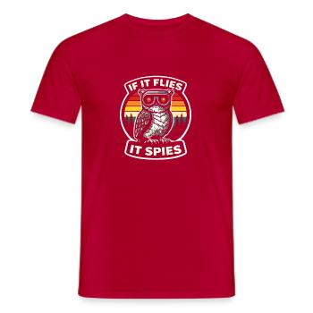 Hibou espion au look rétro drone espion - T-shirt homme - rouge - Devant - AI Model Male 178 dark (178cm)
