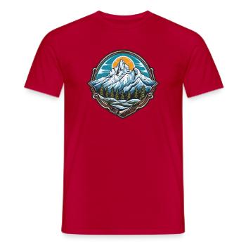 Monts du Crépuscule alpin - T-shirt homme - rouge - Devant - AI Model Male 178 dark (178cm)