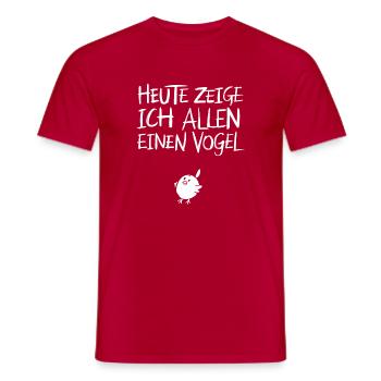  Heute Zeige Ich Allen Einen Vogel Lustiger Spruch - Männer T-Shirt - Rot - Vorne - AI Model Male 178 dark (178cm)